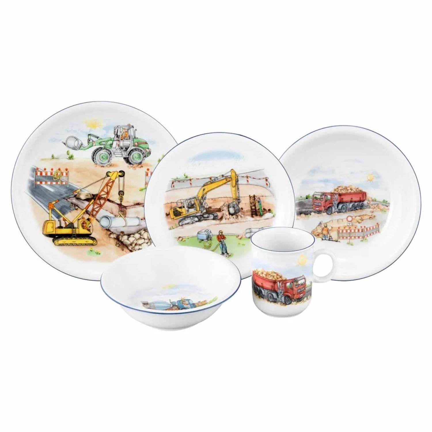 Seltmann Weiden Compact Kindergeschirr Set 5-teilig Auf der Baustelle