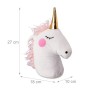 Relaxdays Einhorn Türstopper Polyester Weiß Schwer 27 cm x 18 cm x 10 cm 1 kg_4