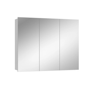 Vicco Badspiegelschrank Sola, weiß, 100x80cm, mit drei Spiegeltüren für Badezimmer.