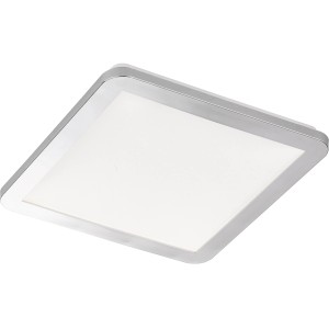 Eckige LED-Deckenleuchte Gotland von Fischer & Honsel, weiß-chrom, 30x30 cm.