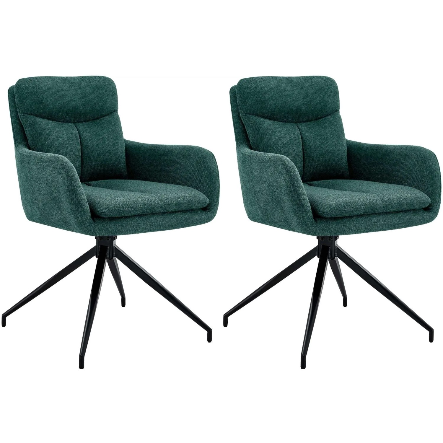 DELUKE 2er Set Esszimmerstuhl DUTOR Stoff Grünfarbig 57x62x83cm Essstühle Esszimmerstühle Küchenstühle Wohnzimmerstühle