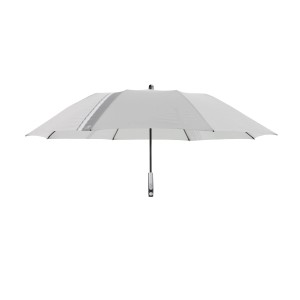 Doppler Marktschirm Expert, Ø 156 cm, hellgrau, mit Handöffner. Sonnenschirm für Balkon und Garten.