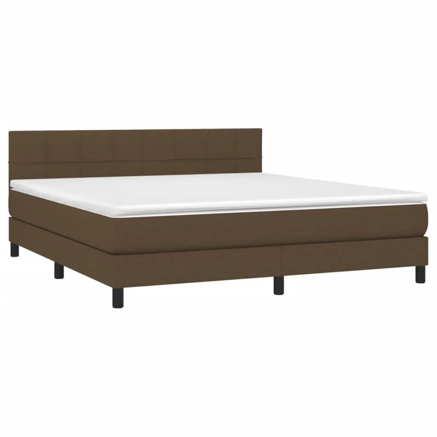 vidaXL Boxspringbett mit Matratze & LED Dunkelbraun 180x200 cm Stoff 3133176