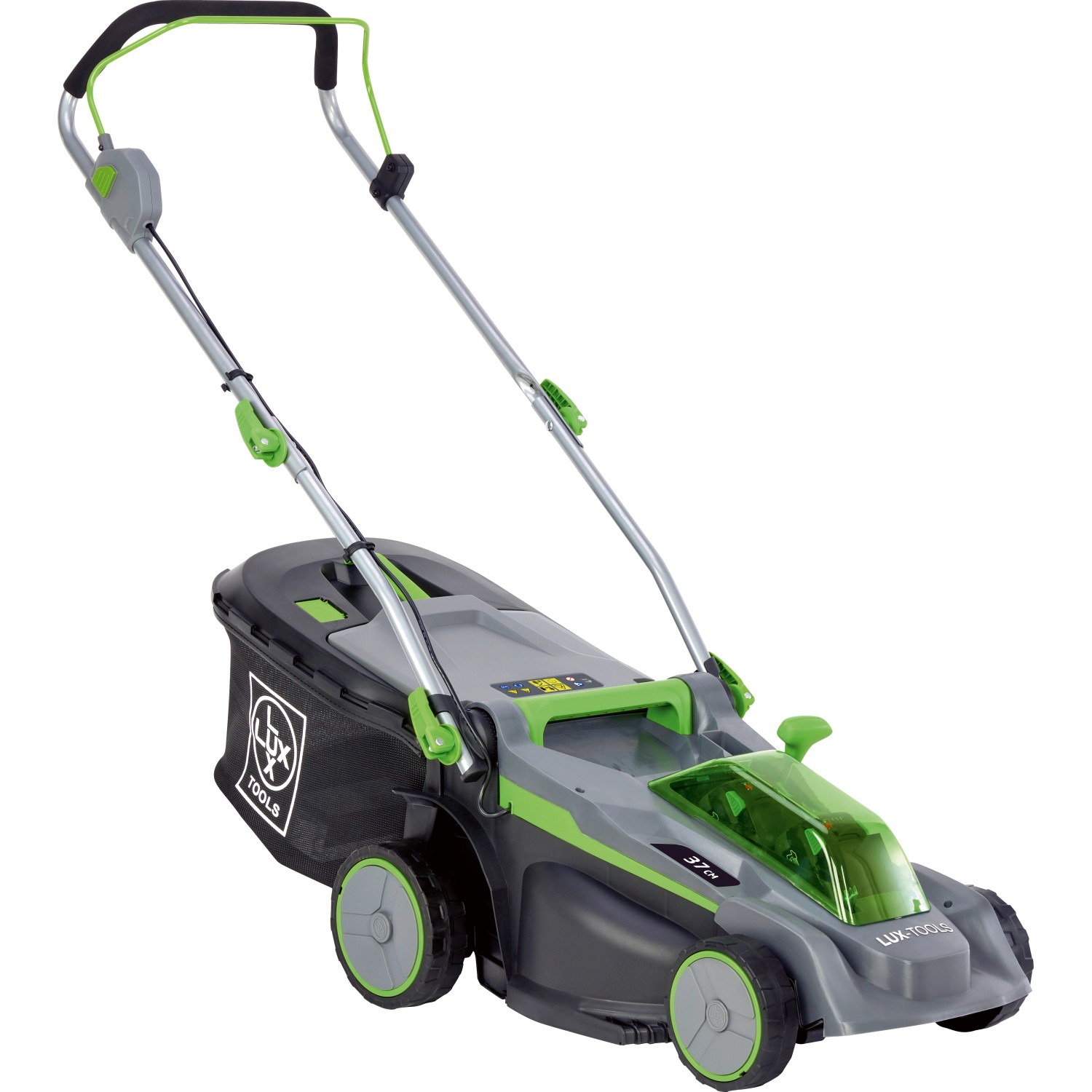 LUX-TOOLS Akku-Rasenmäher A-RM-2x20/37 Set mit Akkus, 37 cm Schnittbreite.