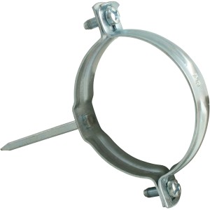 Marley HT-Rohrschelle DN 40, verzinkt, mit Schlagstift zur Befestigung von Abwasserrohren.