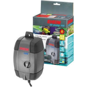 Eheim Air Pump 100: Leise Aquarien-Luftpumpe mit regulierbarer Luftmenge und vibrationshemmenden Gummikanten.
