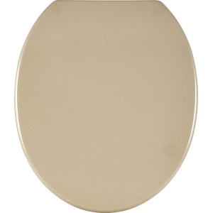 Beiger WC-Sitz Chalia aus Duroplast mit Absenkautomatik, Ansicht von oben.