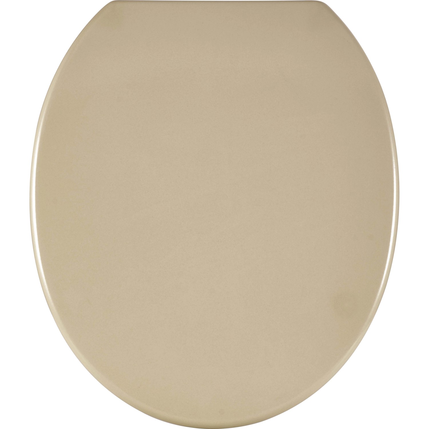 Beiger WC-Sitz Chalia aus Duroplast mit Absenkautomatik, Ansicht von oben.