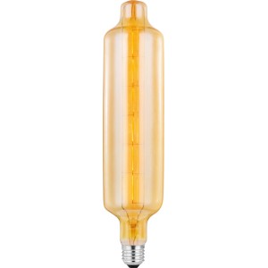 Just Light. E27 LED-Leuchtmittel, 6,5W, goldfarben, Filament-Optik, 33x7,8cm.