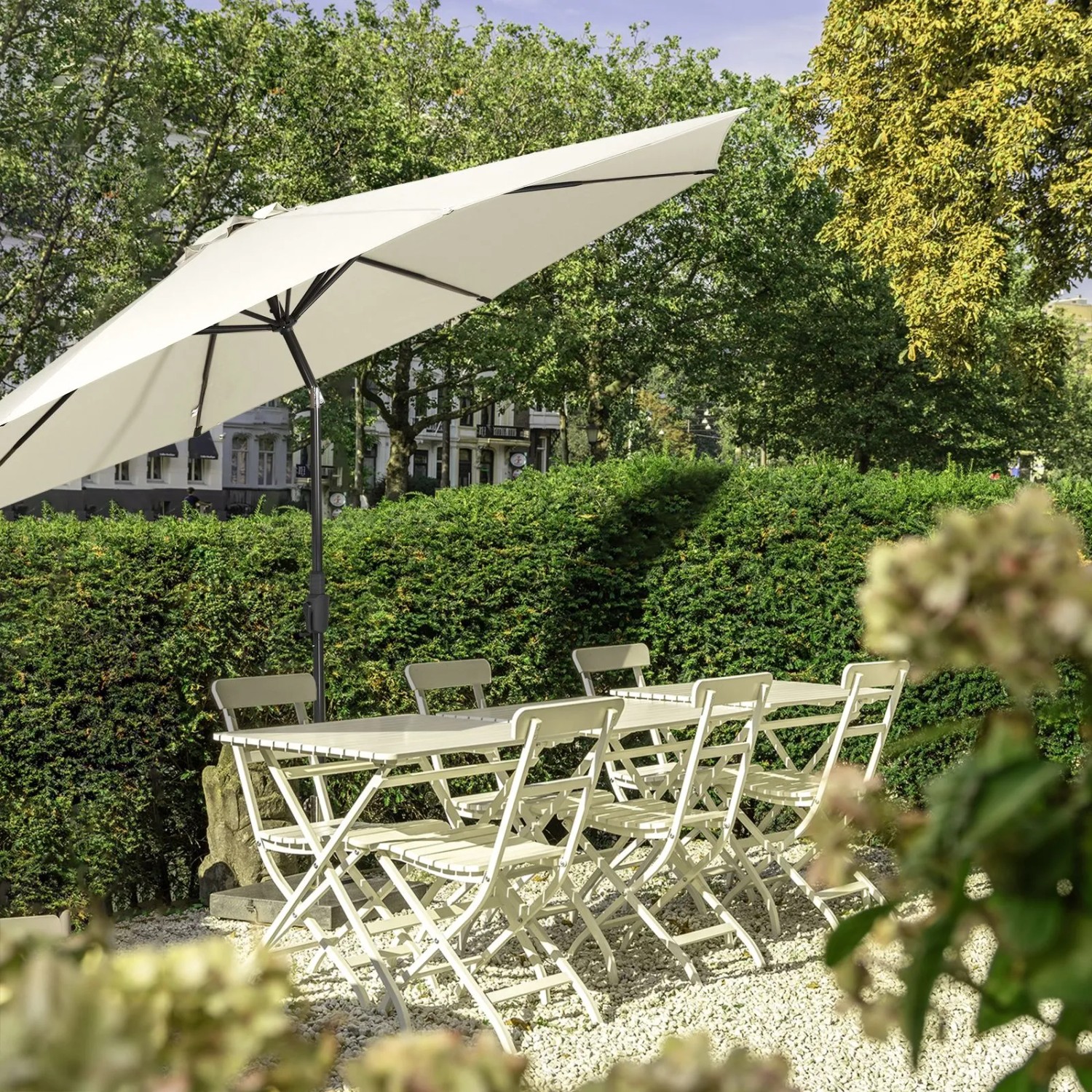Sekey Sonnenschirm Gartenschirm mit Kurbel 350 cm