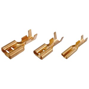 Blanko Flachsteckhülsen-Set, unisoliert, 40-teilig, verschiedene Größen für Elektroinstallationen.