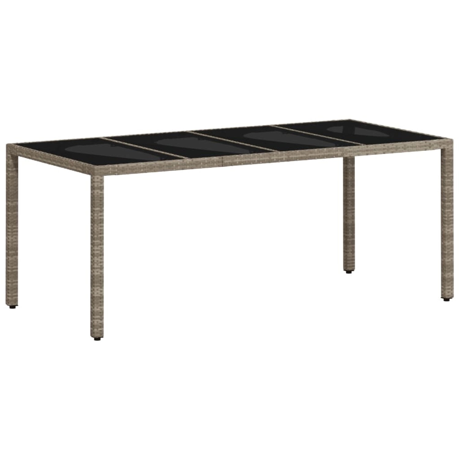 vidaXL Gartentisch mit Glasplatte Hellgrau 190x90x75 cm Poly Rattan 368128 günstig online kaufen