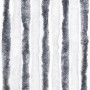 Grau-weißer Insektenschutz-Vorhang aus Chenille, 90x200 cm, für Fenster und Türen.