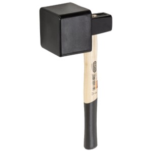 Picard Plattenlegerhammer Nr 68e ES mit schwarzem Gummikopf und Eschenstiel.