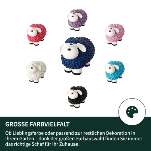 VERDOBA Bunte Mini Schafe Gartenfiguren Blau