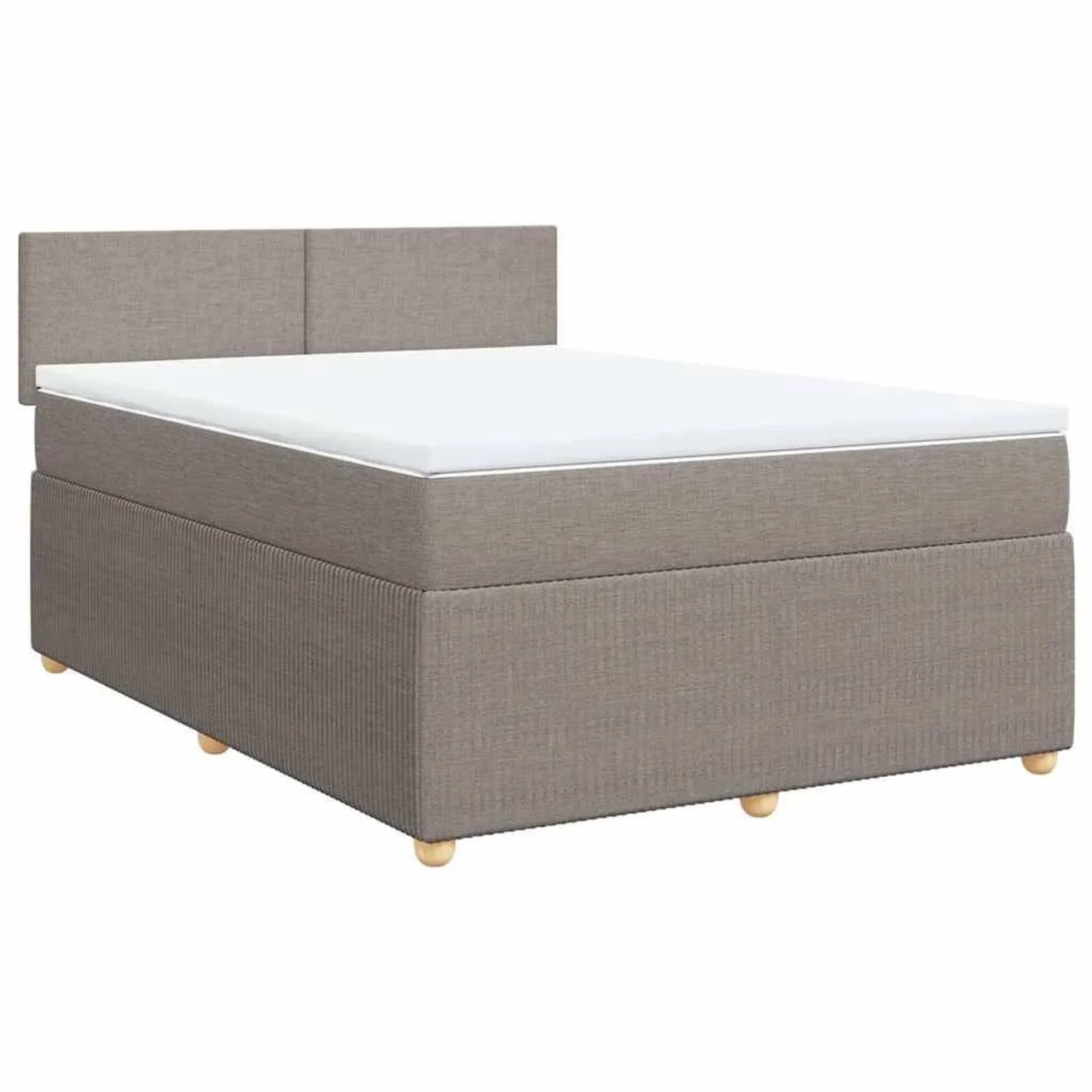 vidaXL Boxspringbett mit Matratze Taupe 140x200 cm Stoff 3289776