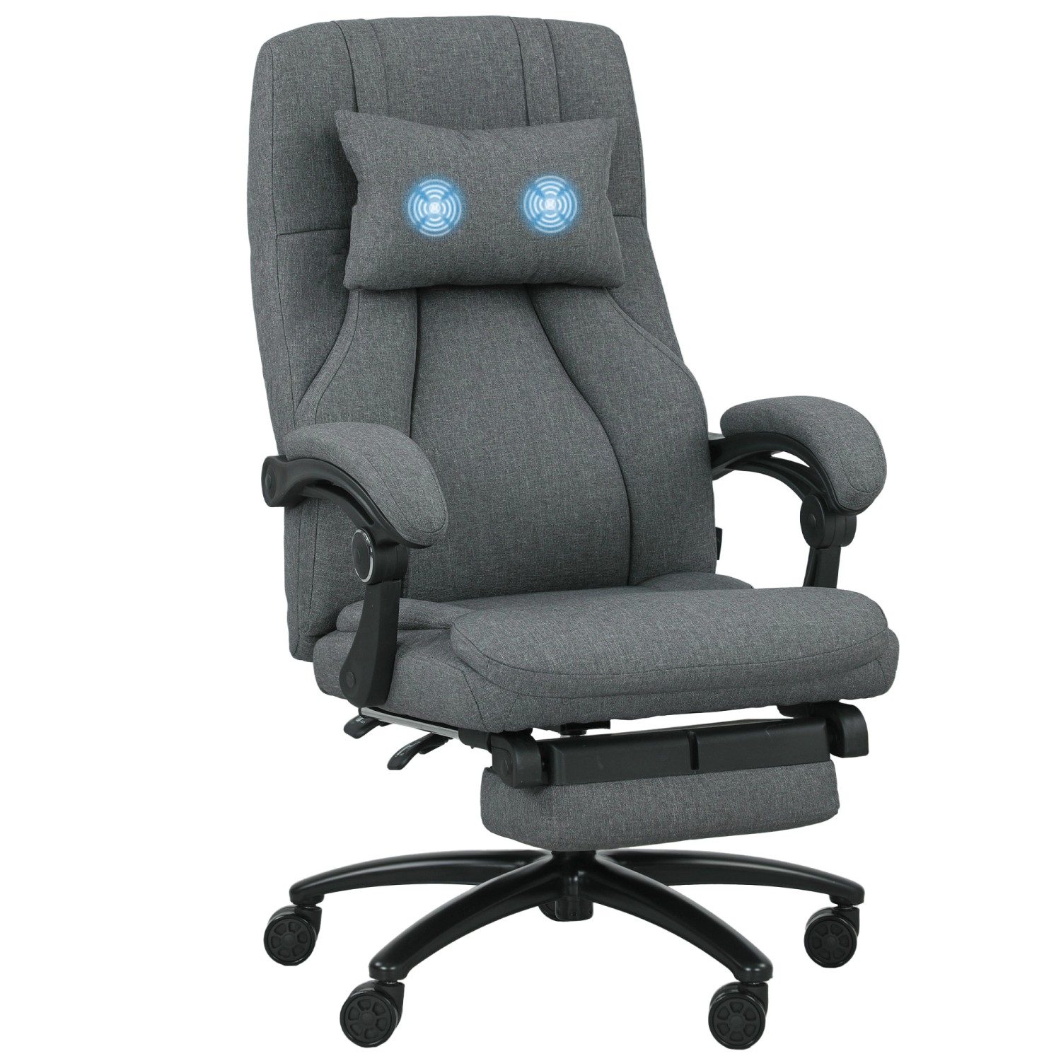 Vinsetto Massage-Bürostuhl Polyester 64B x 74T x 109-117H cm Dunkelgrau