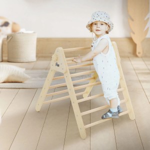 Joyz Kletterdreieck aus Holz, Natur, für Kinder ab 2 Jahren zum Klettern im Innenbereich.