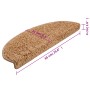 Beige halbrunde Stufenmatte 65x21x4 cm aus getuftetem PP. Rutschfeste Treppenmatte für sicheren Tritt.