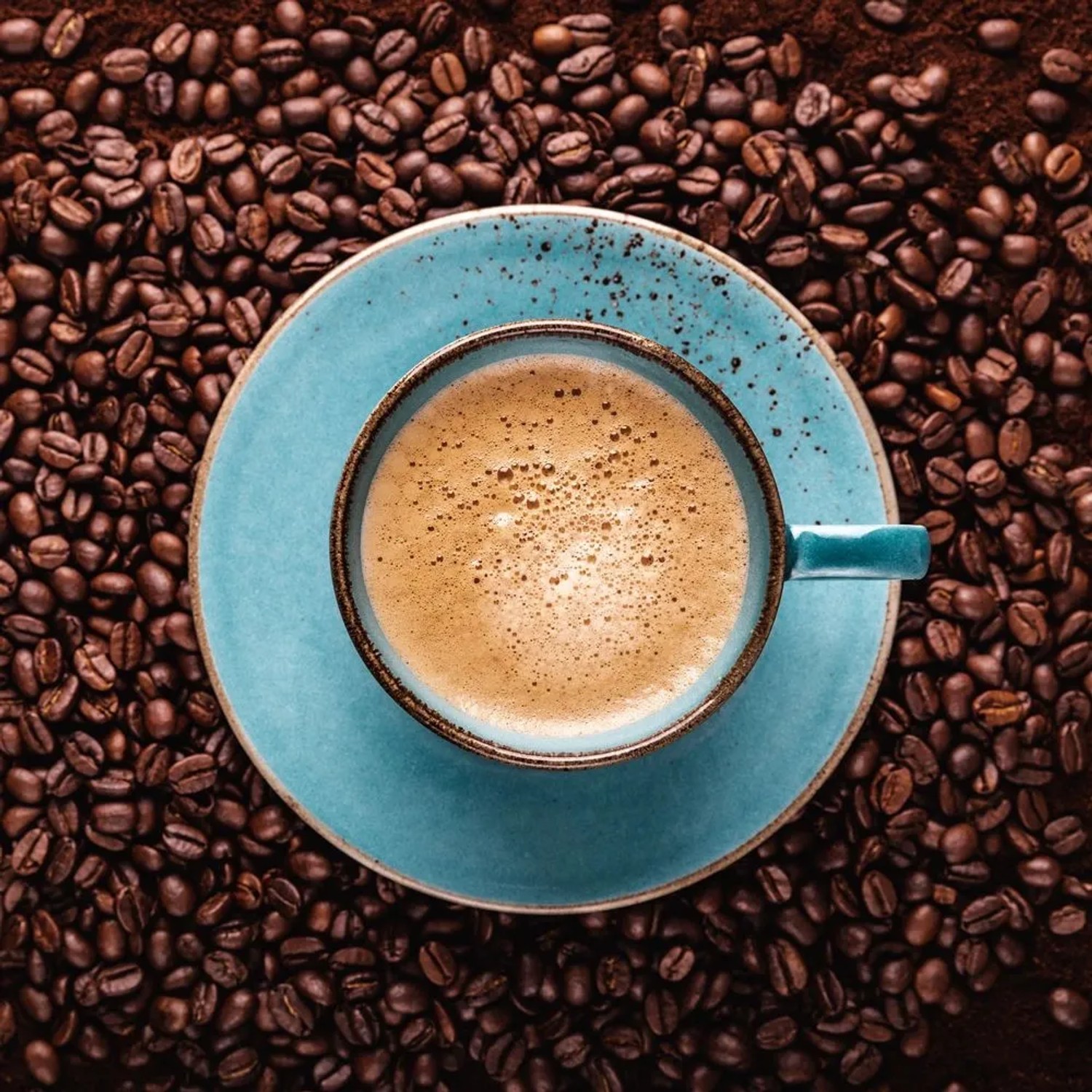 Art Universe Glasbilder Blaue Kaffeetasse 60 x 60 cm