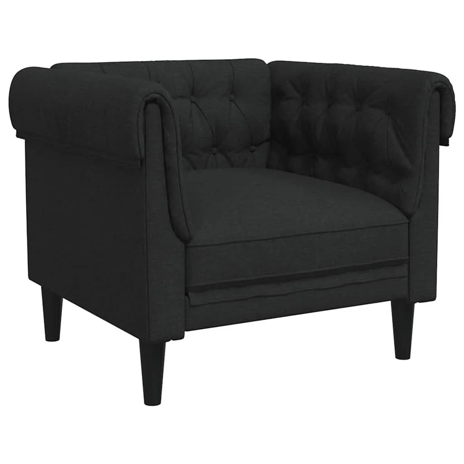 vidaXL Chesterfield-Sessel Schwarz Stoff 372540