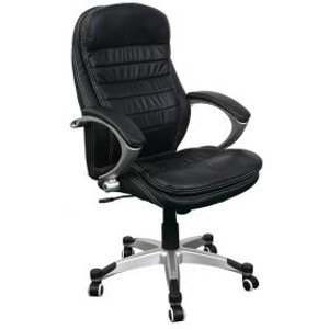 Jet-Line Chef Sessel Rom XXL Echtleder in Schwarz Höhenverstellbar