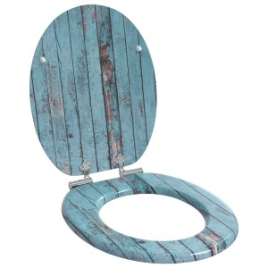 vidaXL Soft-Close Toilettensitz Blau 44 x 38 cm MDF-Platte 42027180