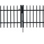Anthrazitfarbenes Dekor-Doppeltor Porto, 300x100 cm, zum Einbetonieren für den Garten.