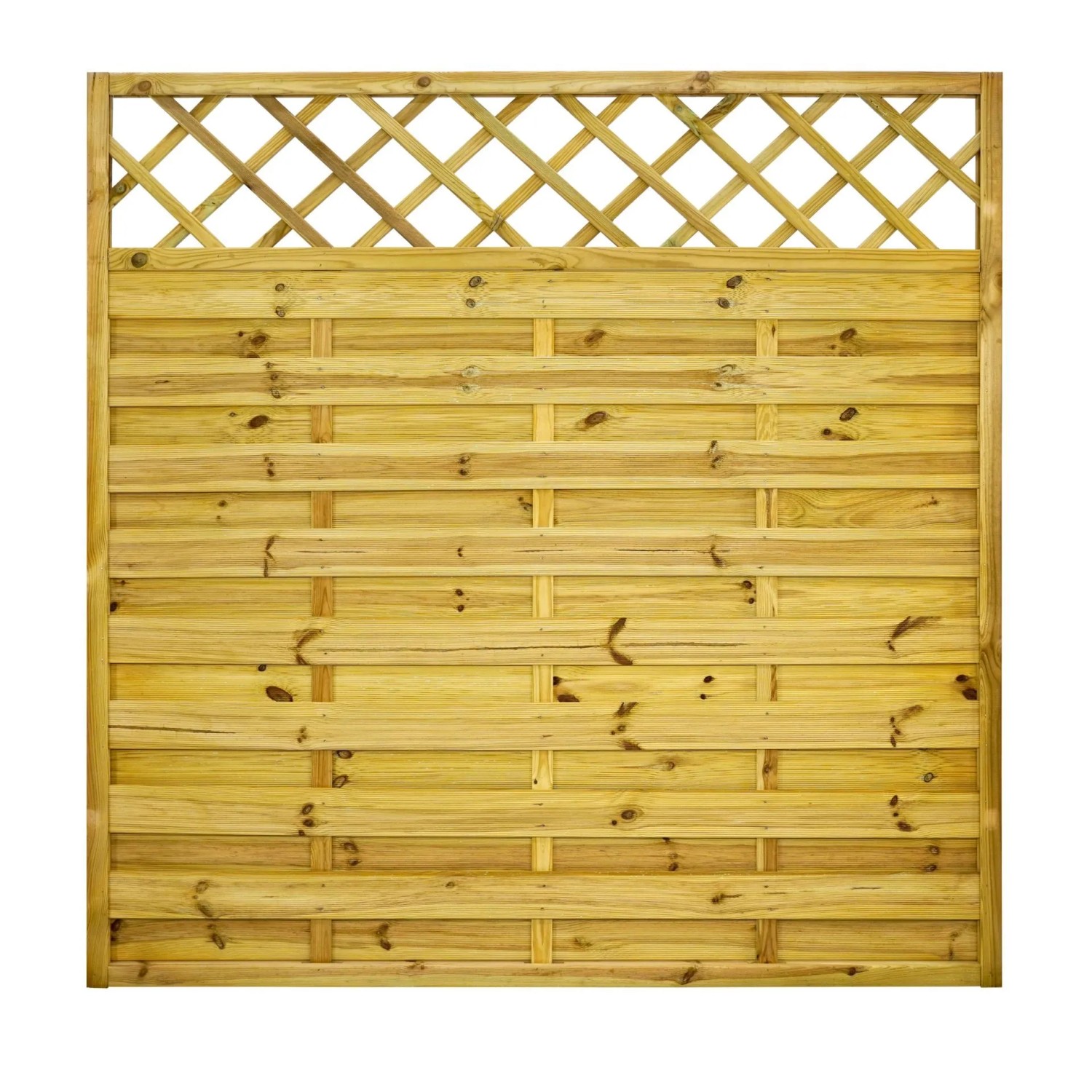 GartenLand Dichtzaun VARIO Gerade mit Rankgitter 180x180 cm Holzzaun Kiefer PEFC KDI Grün 44x44 mm Rahmen