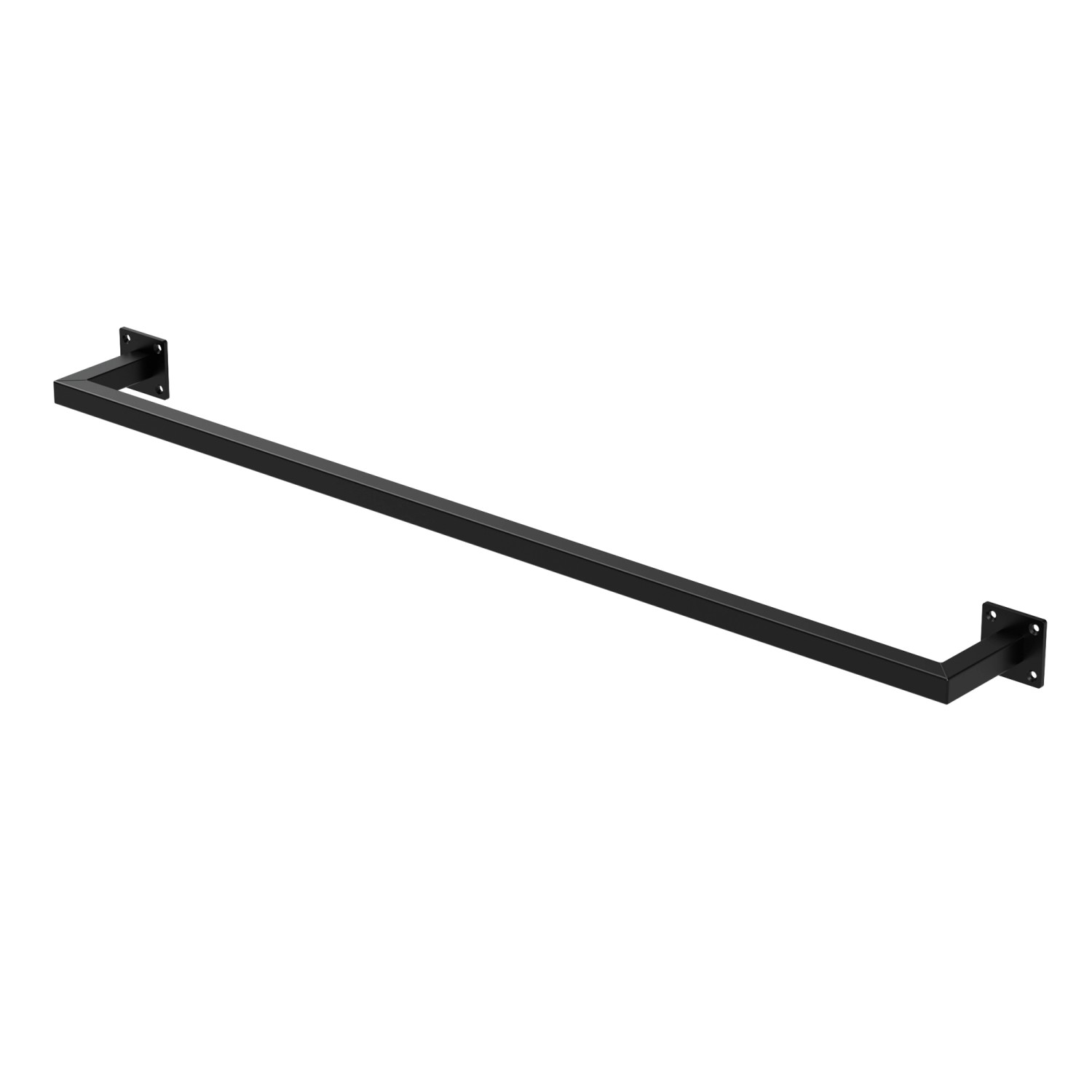 ML-Design Kleiderstange Rechteck für Wand T12cmxB110cm Schwarz aus Stahl U-Form