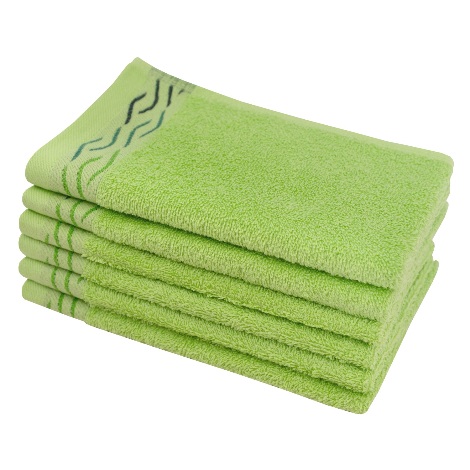 Dyckhoff Gästetuchset Wave Grün 30 x 50 cm 6-tlg. günstig online kaufen