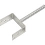 U-Form Stützenschuh zum Einbetonieren, 121 mm breit, mit Riffeldolle für Holzkonstruktionen.