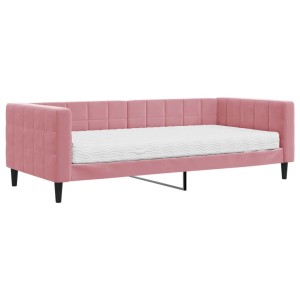 vidaXL Tagesbett mit Matratze Rosa 90x200 cm Samt 3196670