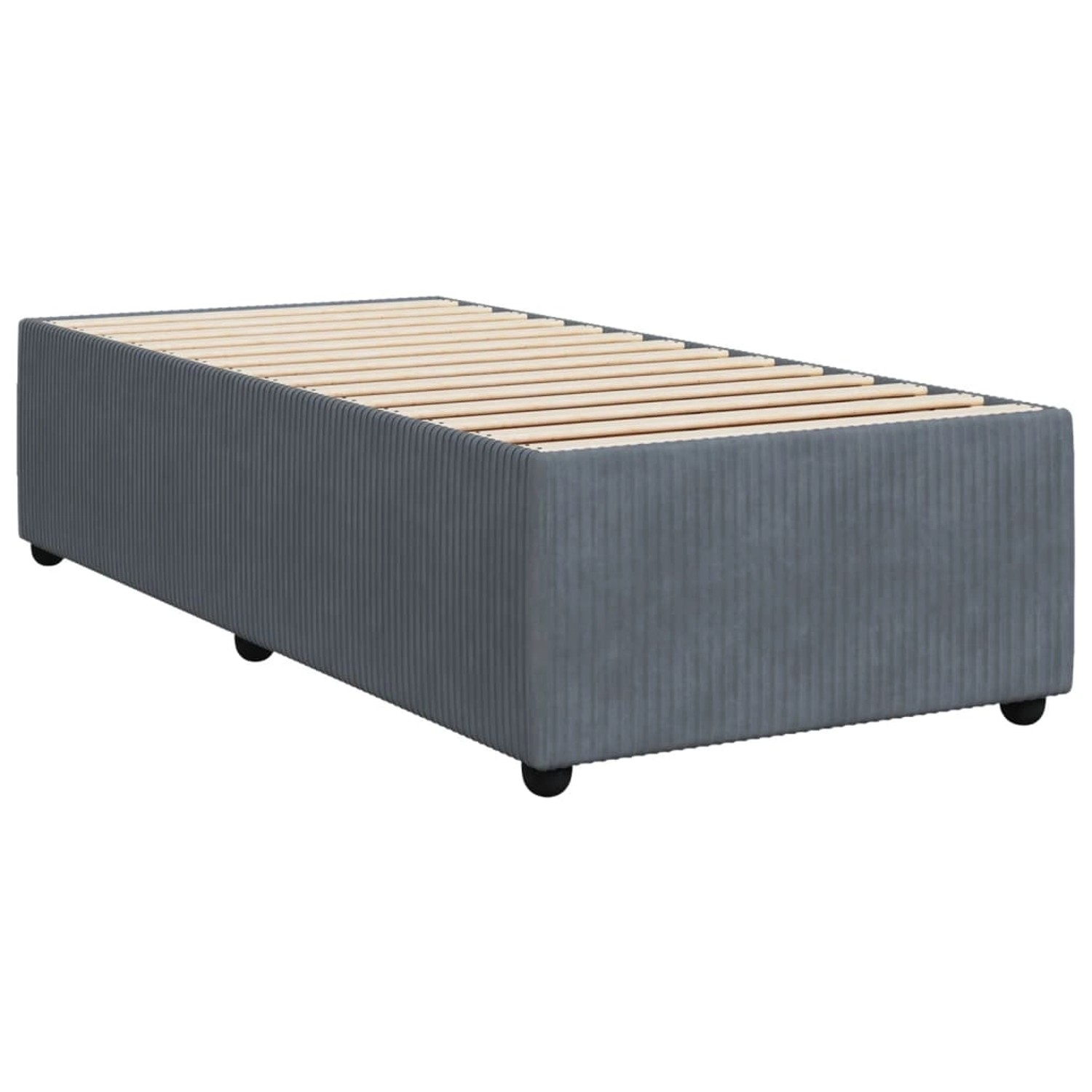 Dunkelgraues vidaXL Boxspringbett 90x190 cm mit Lattenrost, ohne Matratze.