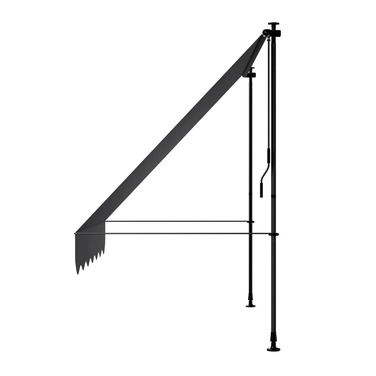 Graue Juskys Klemmmarkise Kapstadt 200x120 cm für Balkon und Terrasse.