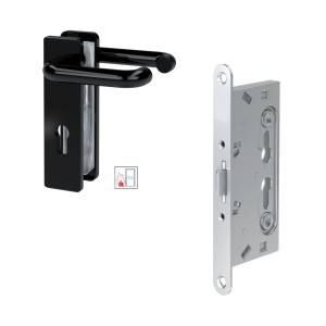 Basi Set ZT/FS 2150 Schwarz mit Einsteckschloss für Feuerschutztüren.