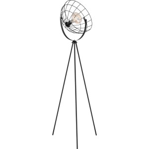 Schwarze Luce Design Stehlampe Fabio mit E27 Fassung, dreh- und schwenkbar.