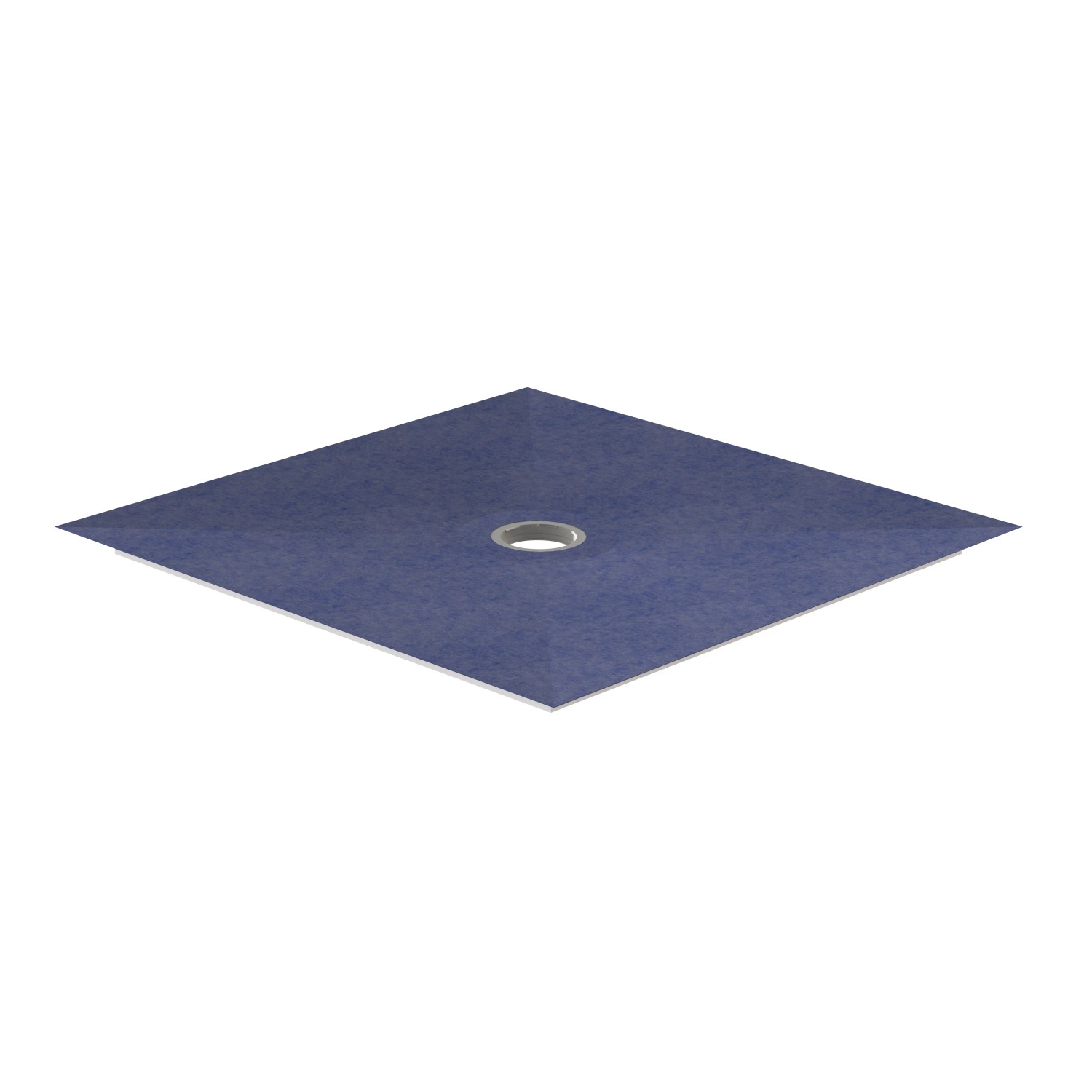 Rechteckiges, bodenebenes Duschboard 120x120 cm mit waagerechtem Ablauf. Barrierefreie Dusche.