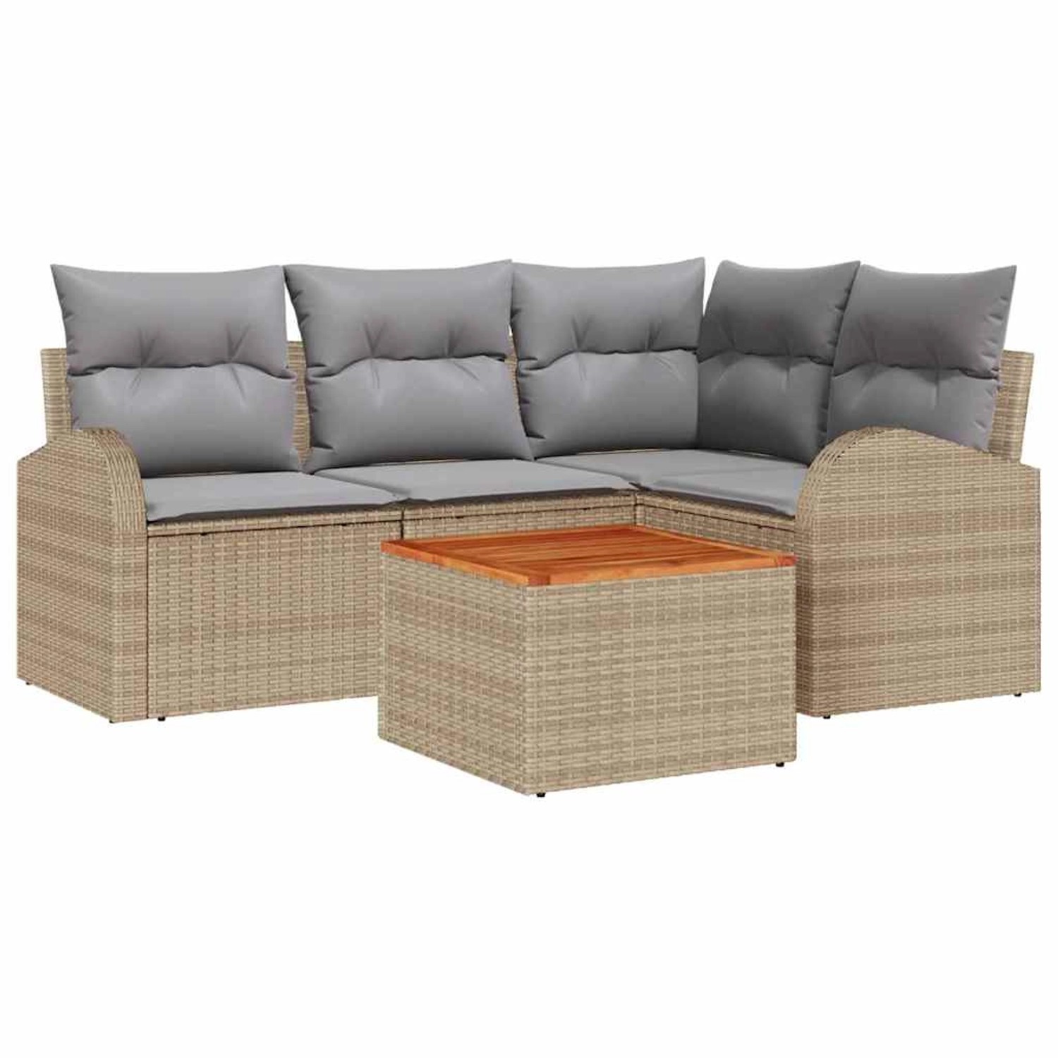 vidaXL Garten-Sofa-Set 5-Tlg Beige Hellgrau 3356243 günstig online kaufen