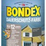 Dose Bondex Dauerschutz-Farbe, Basaltgrau, seidenglänzend, für Holz im Außenbereich.