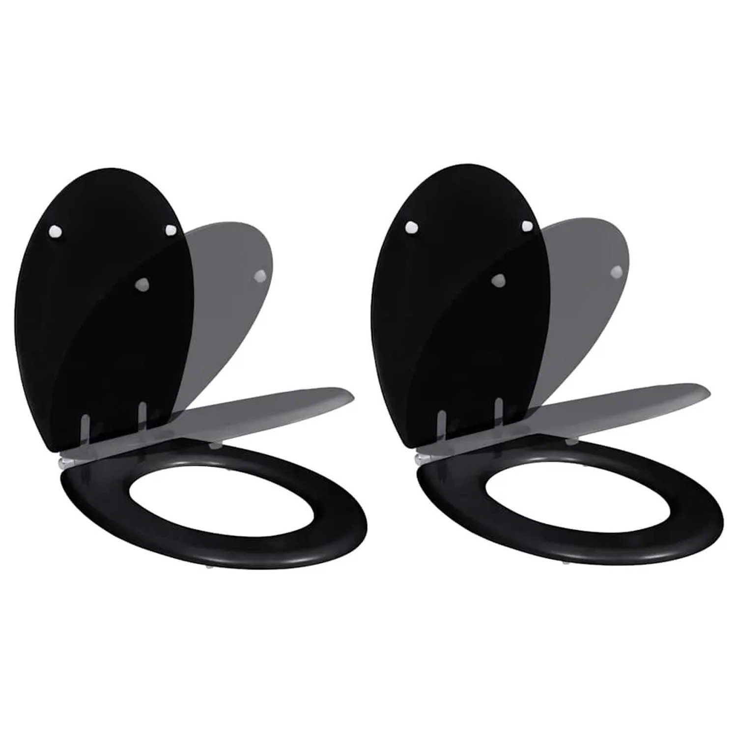 vidaXL Toilettensitze 2 Stk mit Absenkautomatik MDF Schwarz 275905