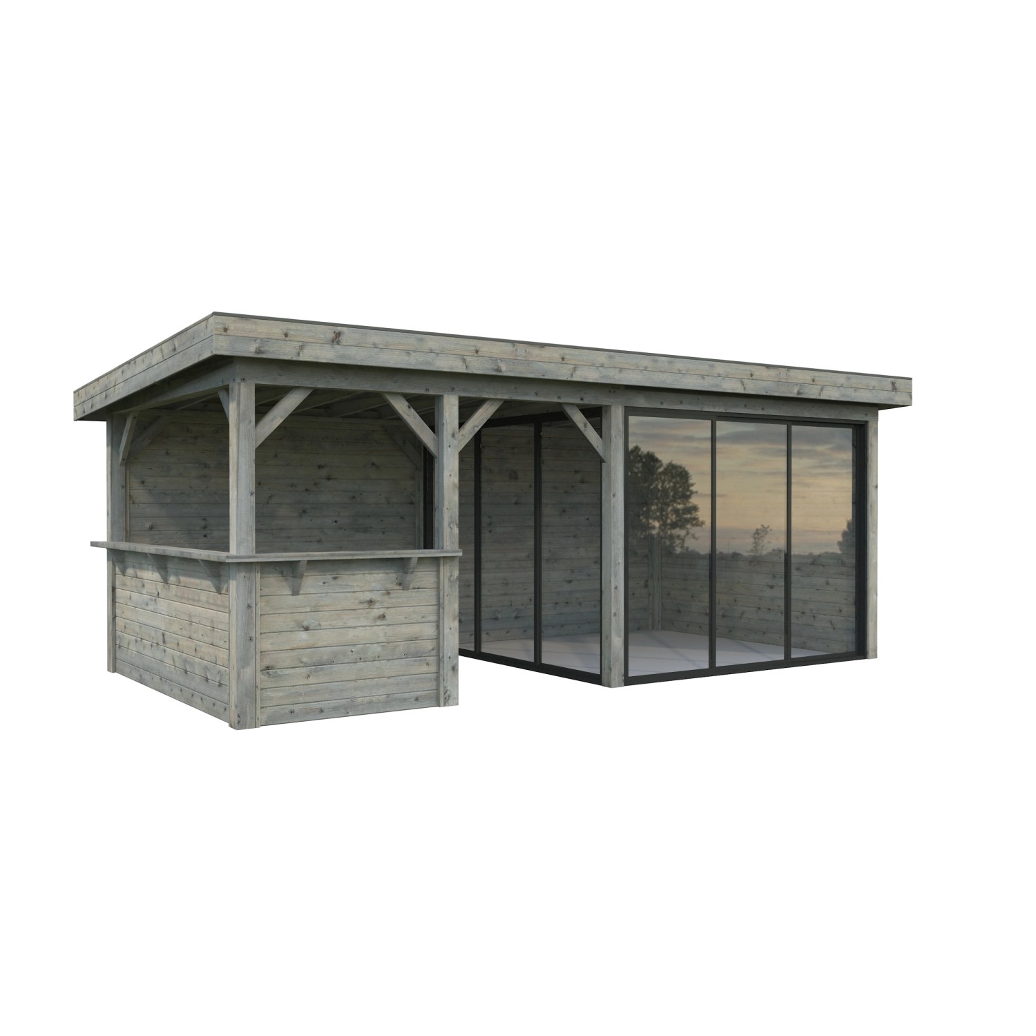 Palmako Pavillon Lenna Set 407 Slide Grau Tauchgrundiert 588 cm x 300 cm FS günstig online kaufen