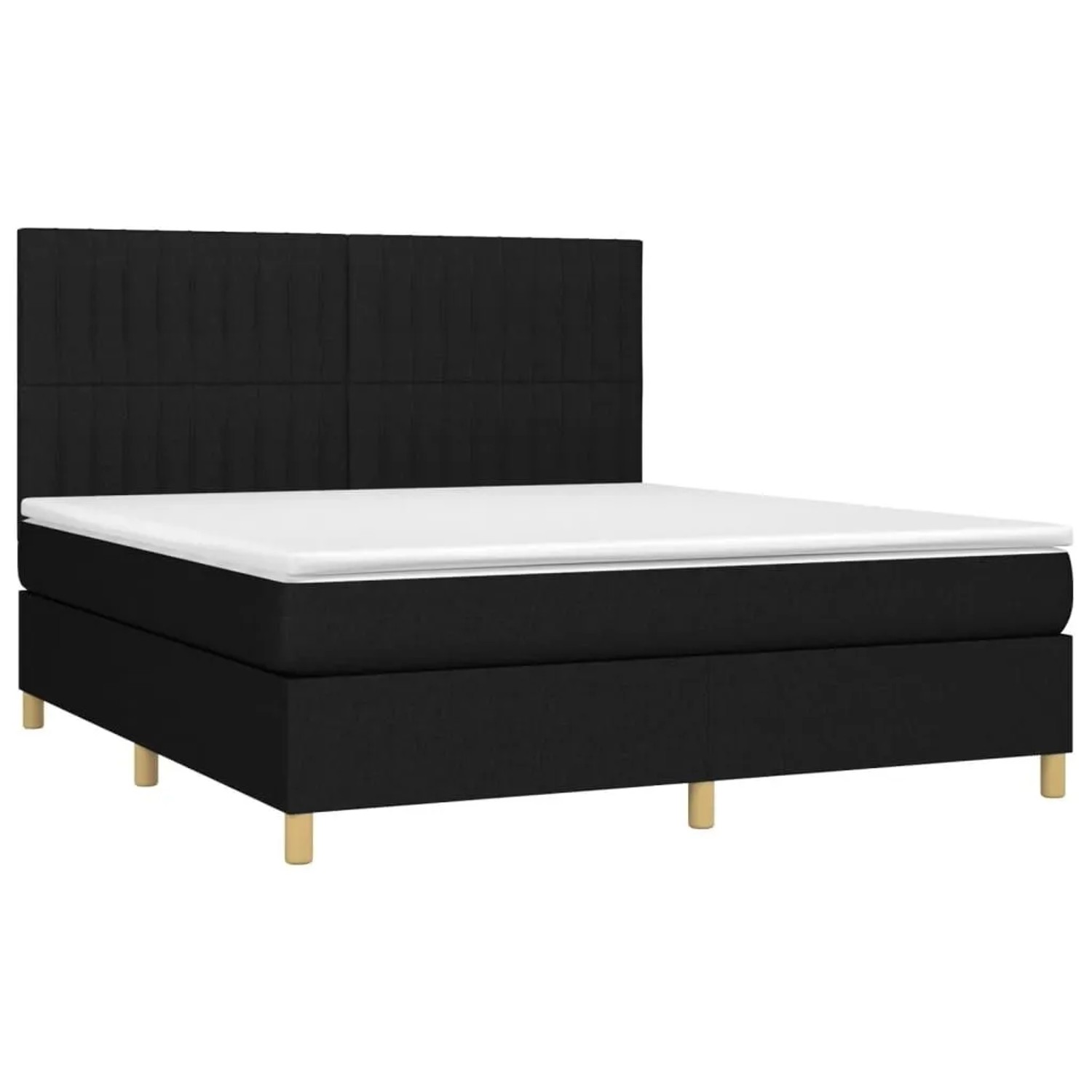 vidaXL Boxspringbett mit Matratze Schwarz 180x200 cm Stoff 3142515 günstig online kaufen