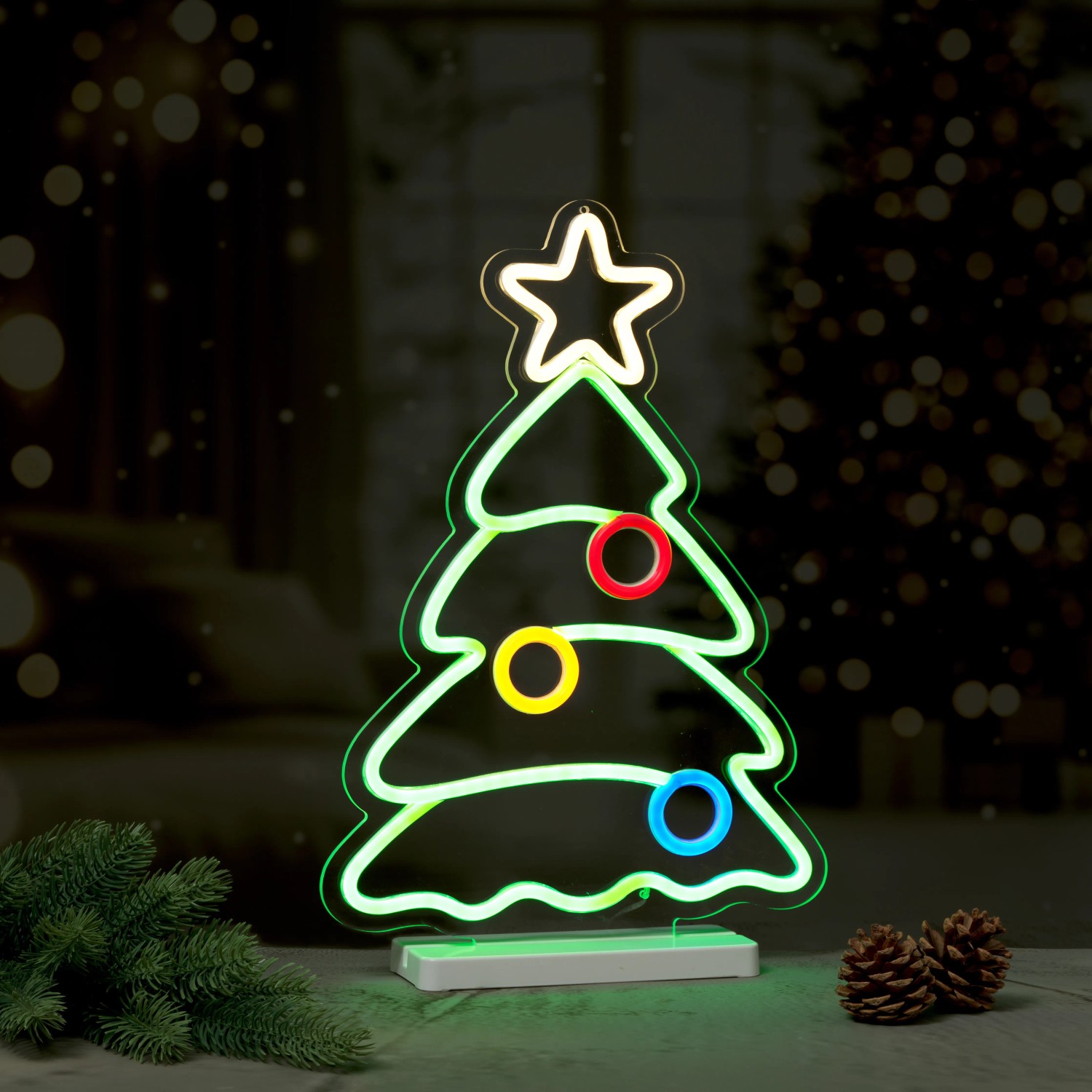 LED-Neonlicht Weihnachtsbaum, 29,5x42cm, Multicolor, 238 LEDs, Weihnachtsdekoration.