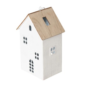 Weiße Boltze Home Laterne Solna aus Holz, 13x7x9cm, Deko-Highlight für Innenräume.