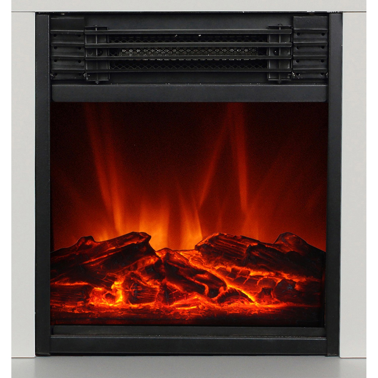 El Fuego Elektrokamin Malmö Weiß mit Flammeneffekt und Heizfunktion.