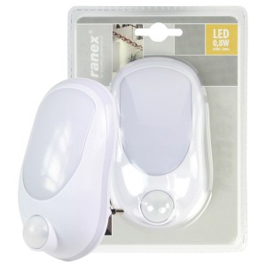 Smartwares LED-Nachtlicht mit Bewegungsmelder, weiße LED-Wandleuchte für Orientierung im Dunkeln.