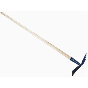 LUX Gartenhacke Doppelhacke mit Stiel (140cm) für Bodenbearbeitung und Unkrautentfernung.