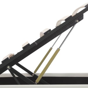 Detailansicht Stauraumbett: Hydrauliksystem zum Anheben des Lattenrosts.