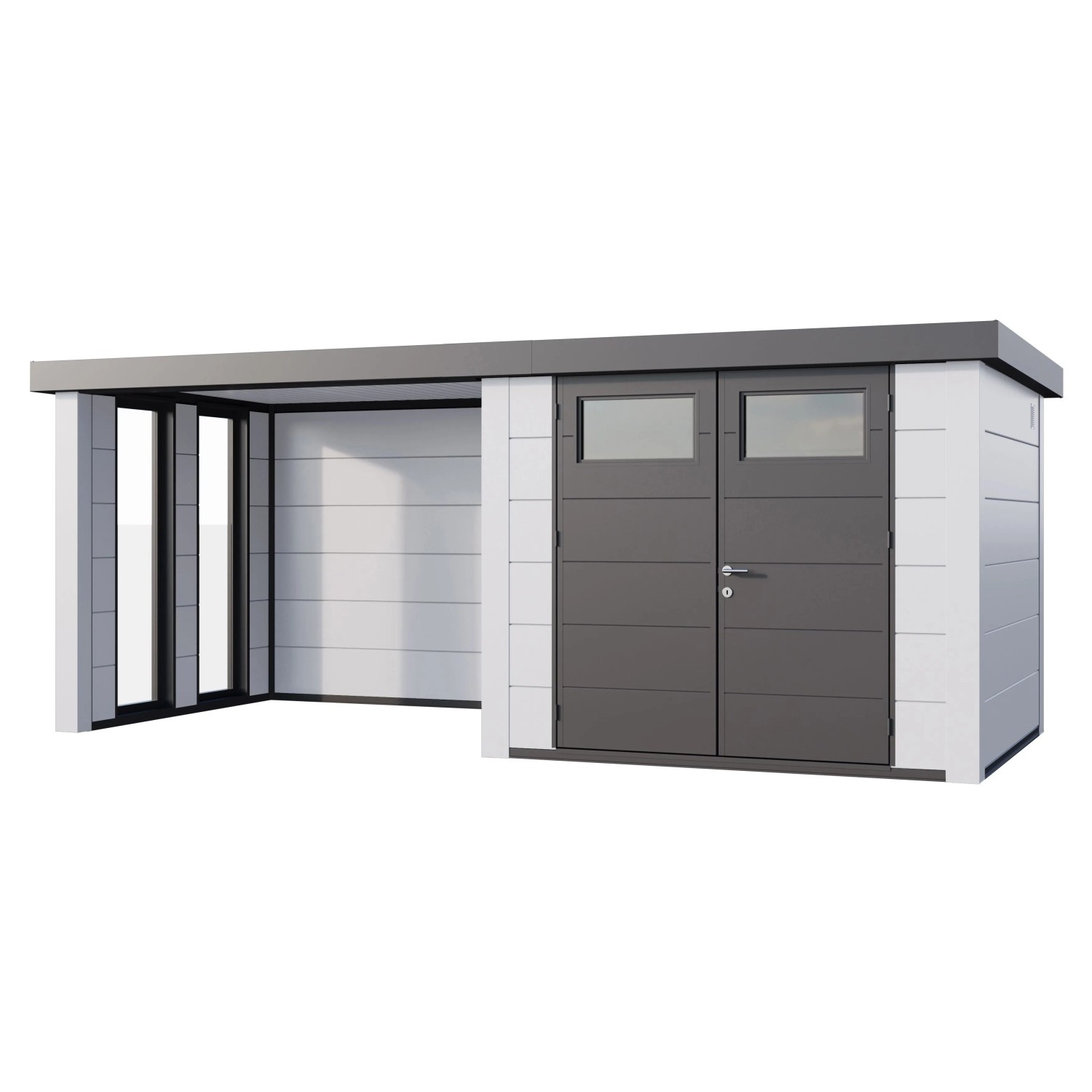 Gerätehaus Classico 2724 Lounge S Links Fenster u. Weiße Ecken 552 x 238 cm günstig online kaufen